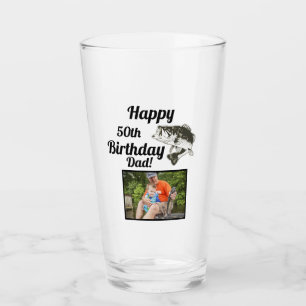 Verre Joyeux 50e anniversaire Pêche Photo Basse Poisson