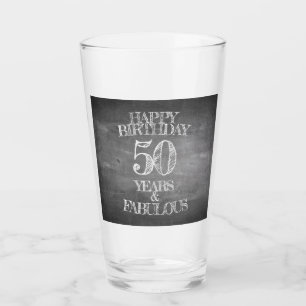 Verre Joyeux Anniversaire - 50 Ans & Fabuleux