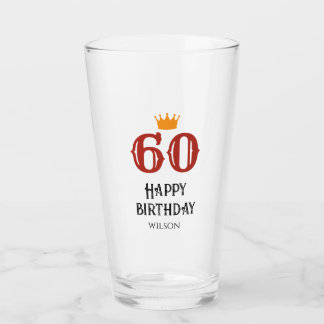 Verre Joyeux anniversaire 60 personnalisé