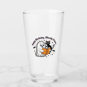 Verre Joyeux Anniversaire Chat Fantôme PNG - Classique M