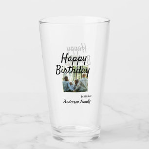Verre Joyeux anniversaire photo nom de famille classe él