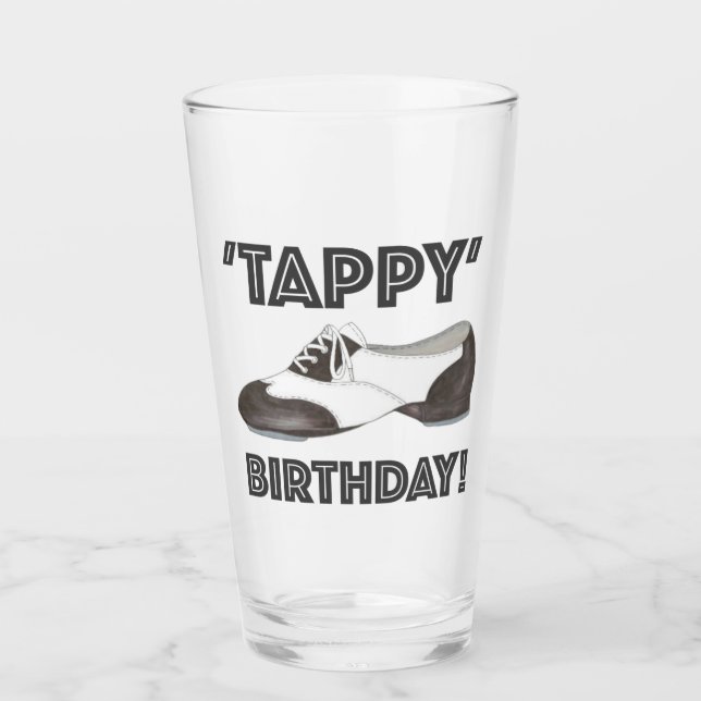 Verre Joyeux anniversaire Tap Dance Tapdance Chaussure (Devant)