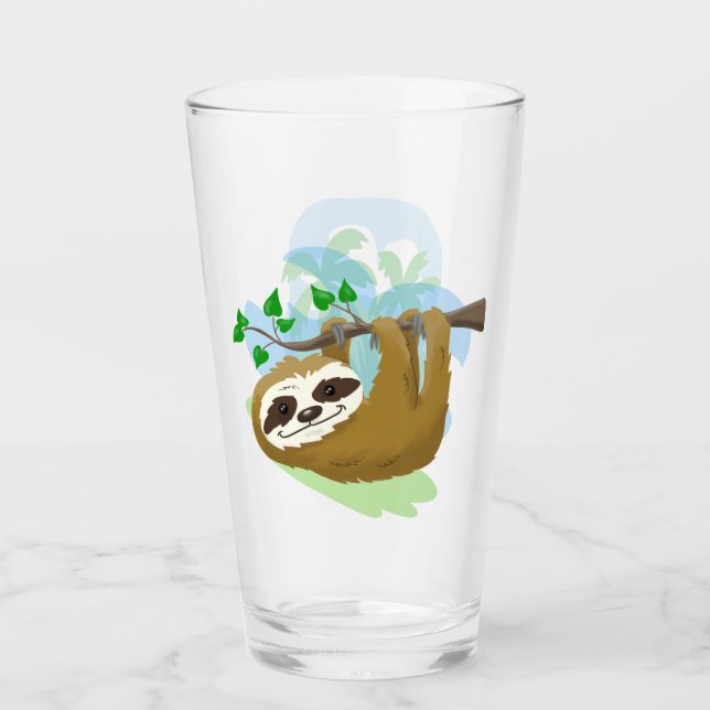 Verre Joyeux Arbre Sloth (Devant)