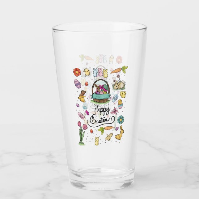 Verre Joyeux art de Pâques (Devant)