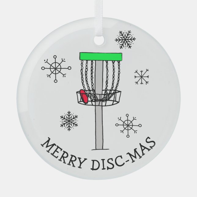 Verre Joyeux Disque-Mas Disque Golf Ornement en céramiqu (Recto)