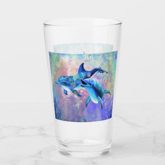Verre Joyeux Dolphin Couple Glass (Devant)