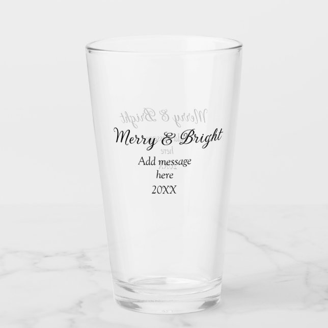 Verre Joyeux et brillant Noël vacances ajouter année de  (Devant)