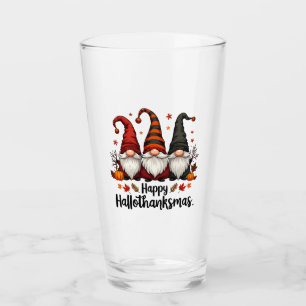 Verre Joyeux Hallothanksmas Halloween Noël Gnomes