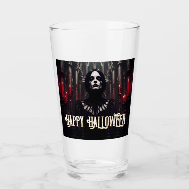 Verre Joyeux Halloween – Célébration gothique sombre (Devant)