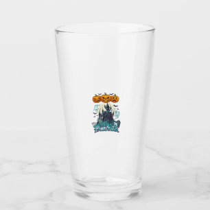 Verre Joyeux Halloween Château Hanté Citrouilles Fantôme