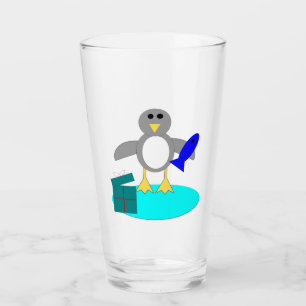 Verre Joyeux manchot de pêche de Noël