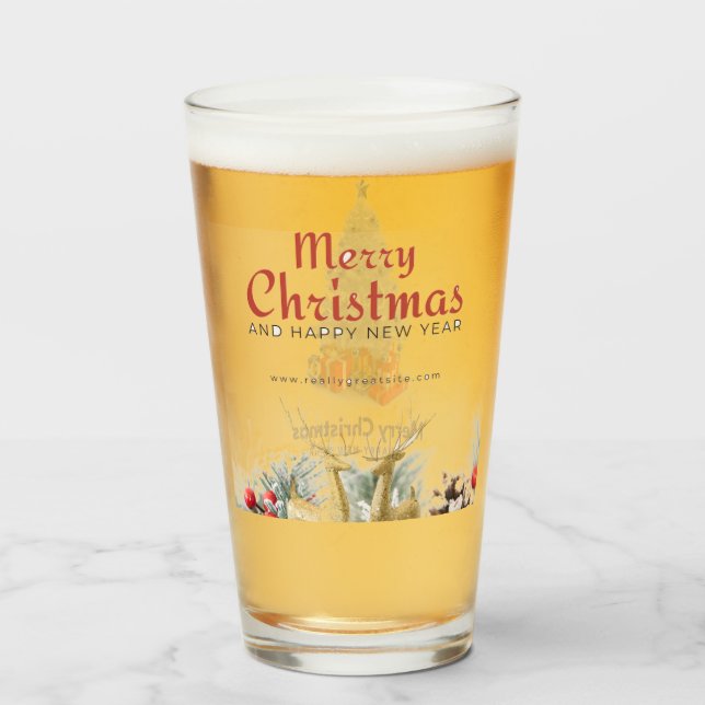Verre Joyeux Noël Arbre cadeau de la Coupe du Cerf de ve (Devant (rempli))