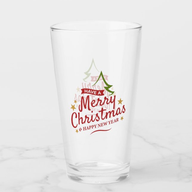 Verre Joyeux Noël et Bonne Année (Devant)