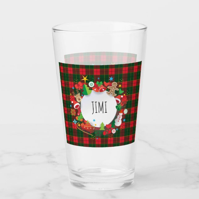 Verre Joyeux Noël et bonne année ! Motif de l'Ecosse (Devant)
