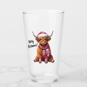Verre Joyeux Noël vache Highland