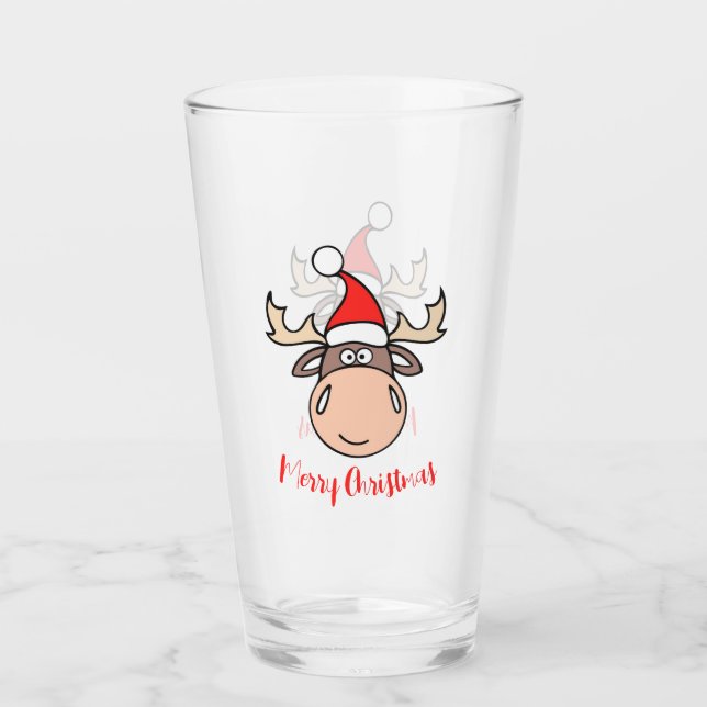 Verre Joyeux orignal de Noël (Devant)