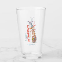 Joyeux Pâques mignonne amusant lapin moderne oeuf