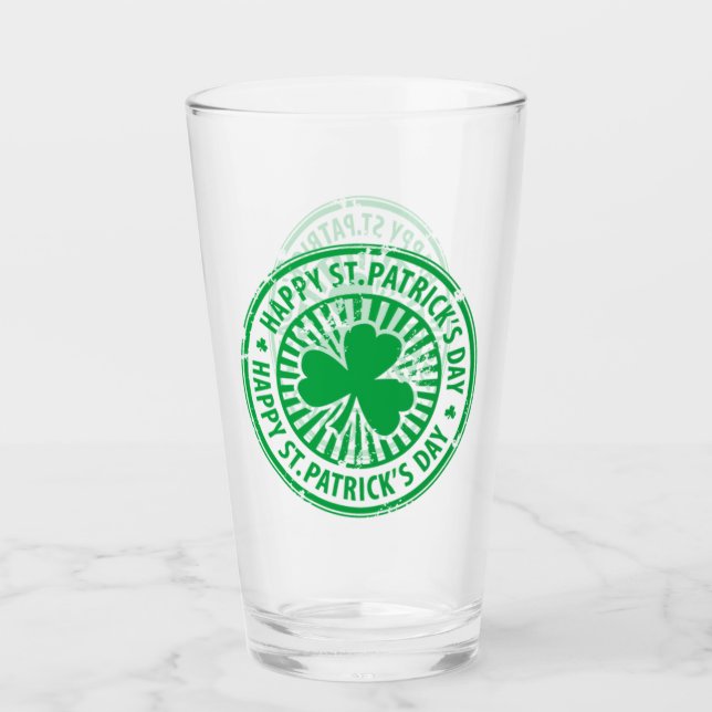 Verre Joyeux St Patrick's Day Green Clover Irish Party (Devant)