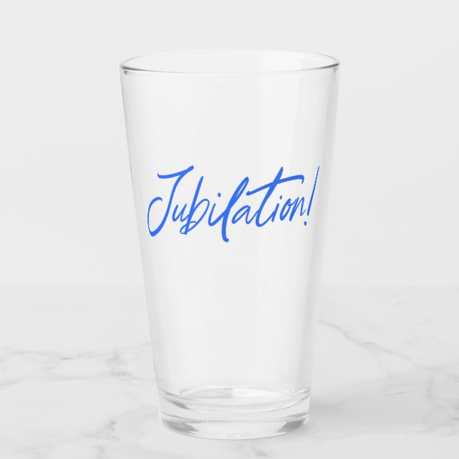 Verre JUBILATION ! CÉLÉBRATION (BLEU) par Jeff Willis Ar (Devant)