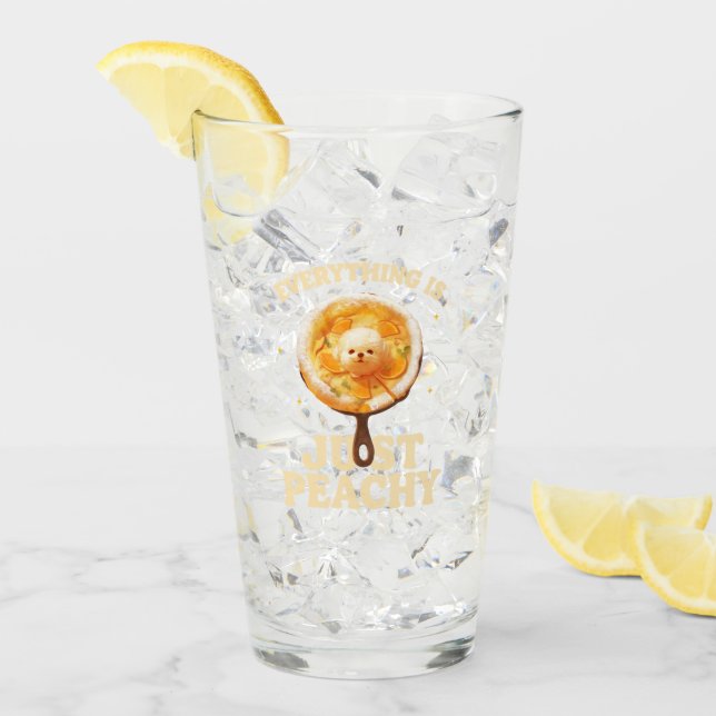 Verre Just Peachy : Art alimentaire Bichon Frise (Devant glace)