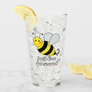 Verre Juste le jaune mignon impressionnant d'abeille