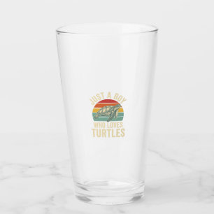 Verre Juste un garçon qui aime les tortues Vintage Turtl