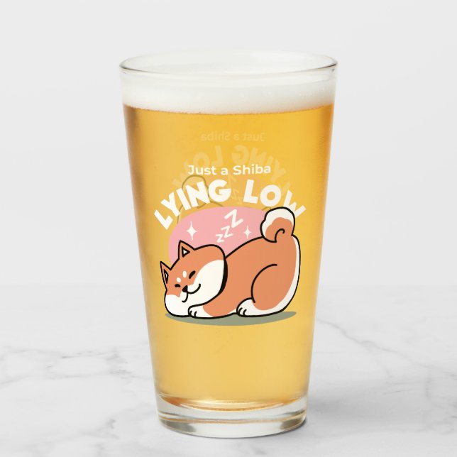 Verre Juste un Shiba allongé bas : mignonne conception S (Devant (rempli))