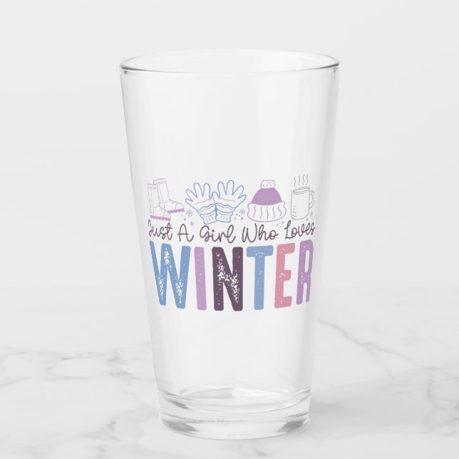 Verre Juste une fille qui aime l'hiver mignonne design s (Devant)