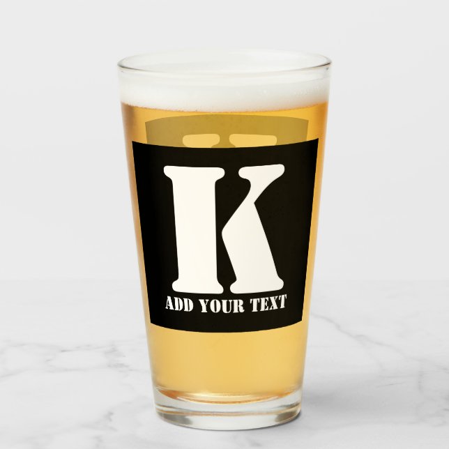 Verre K Monogramme classique tendance mariage personnali (Devant (rempli))