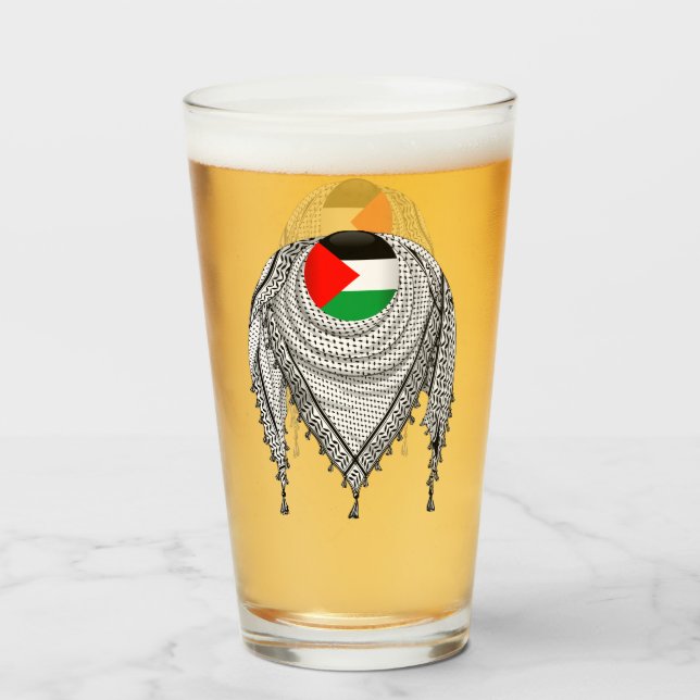 Verre Keffiyeh Écharpe palestinienne tissu traditionnel (Dos (rempli))
