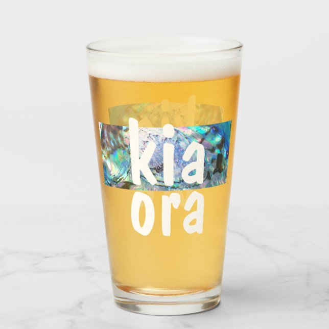 VERRE KIA ORA NOUVELLE-ZÉLANDE PAUA NOIR MAORI NZ KIWI (Devant (rempli))