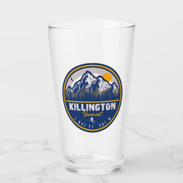 Verre Killington Vermont Retro Sunset Ski Souvenirs 80s (Devant)