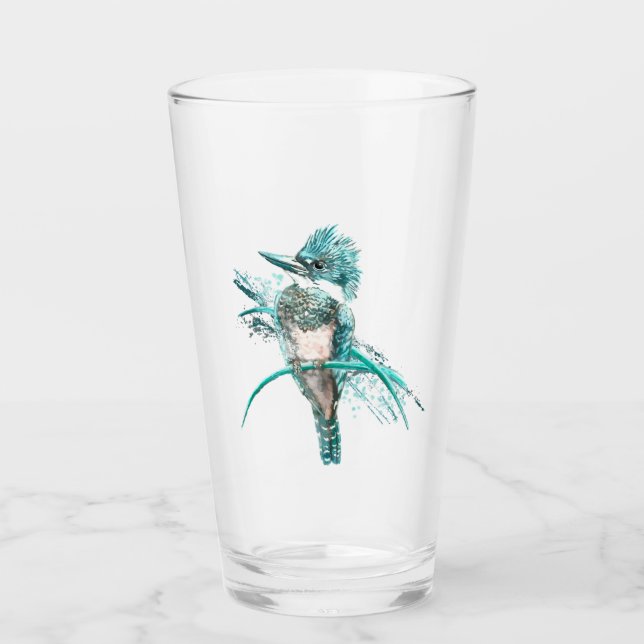 Verre Kingfisher Bird Graphisme Art Faune Animal Art (Devant)