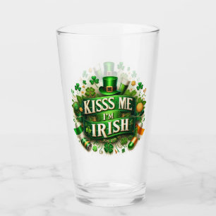 Verre Kiss Me Je suis Irlandais St Patrick's Day