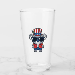 Verre Koala patriotique art vectoriel de style vintage_1