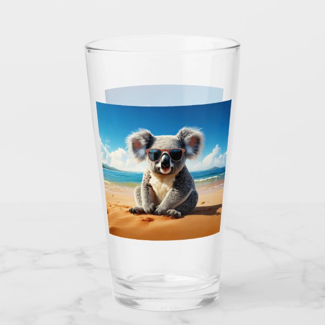 Verre Koala sur une plage de sable (Devant)