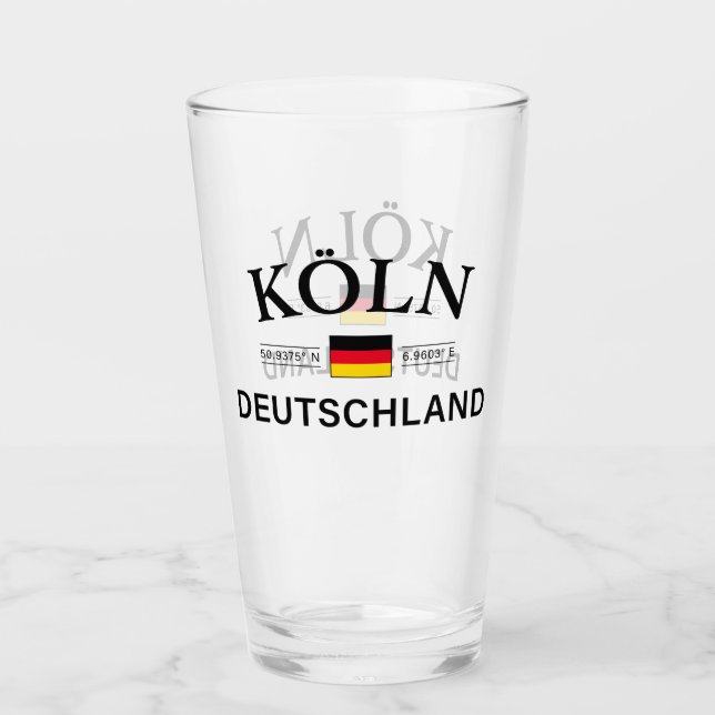 Verre Koln (Cologne) Deutschland coordonne allemand (Devant)