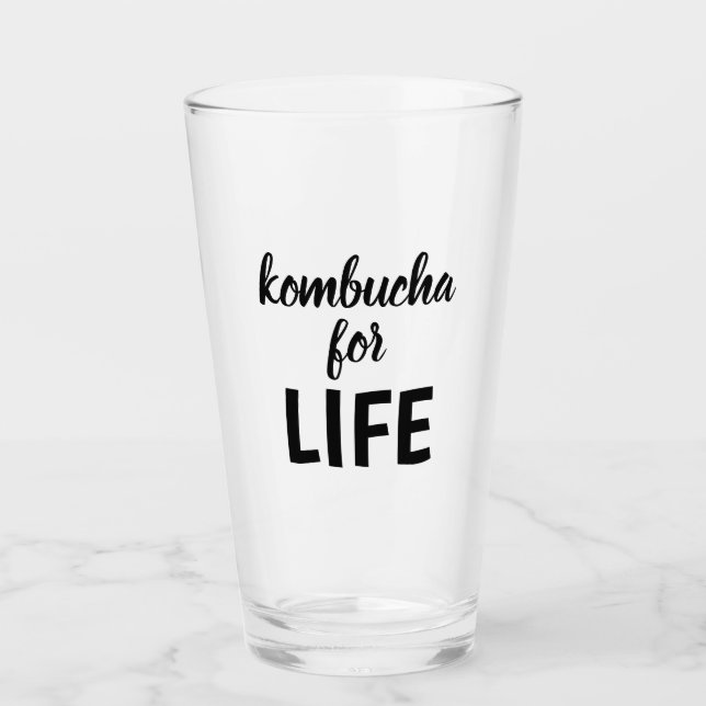 Verre Kombucha pour la typographie de LIFE (Devant)