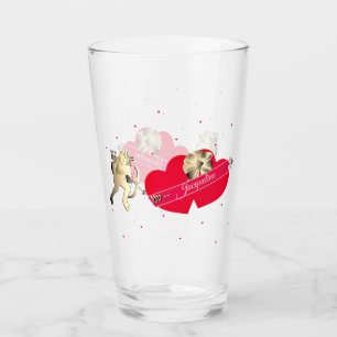 Verre La coupe de la Saint-Valentin & cœurs