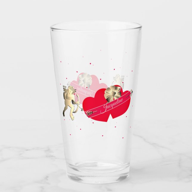 Verre La coupe de la Saint-Valentin & cœurs  (Devant)