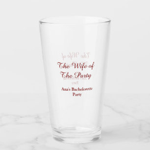 Verre La femme de la fête nom de la soirée de célibatair