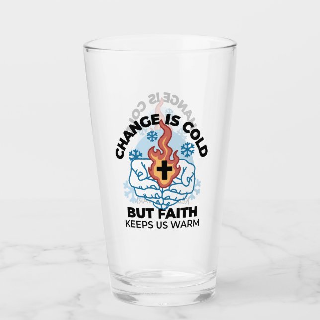 Verre La foi nous réchauffe - L'application des oeuvres  (Devant)