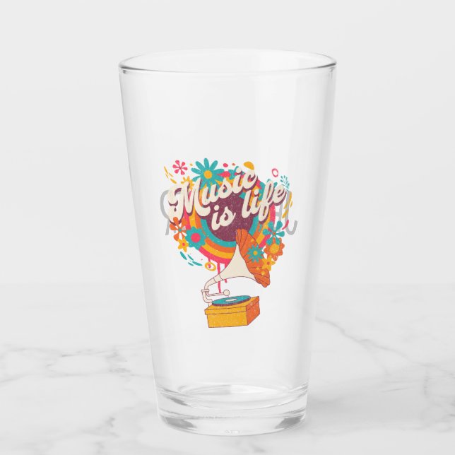 Verre La musique est la vie (Devant)