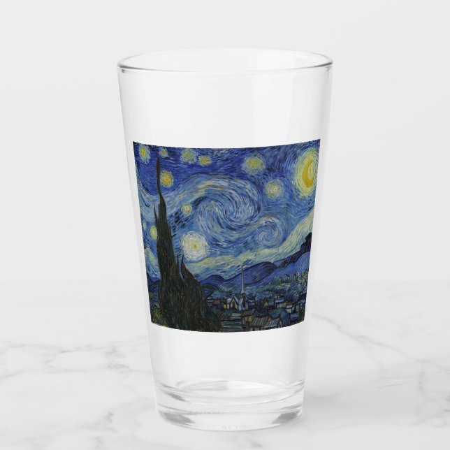 Verre La Nuit étoilée (Vincent van Gogh) (Art célèbre) (Devant)