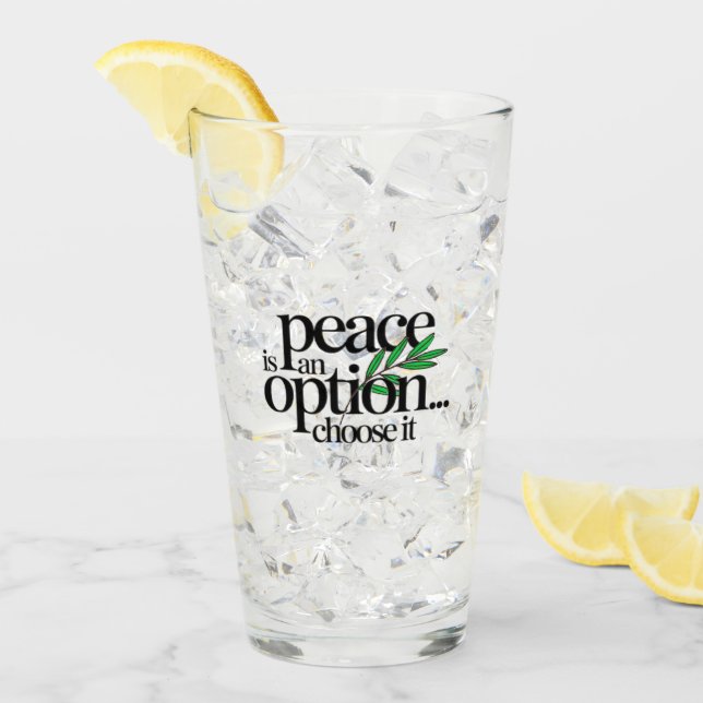 Verre La paix est un choix (Devant glace)