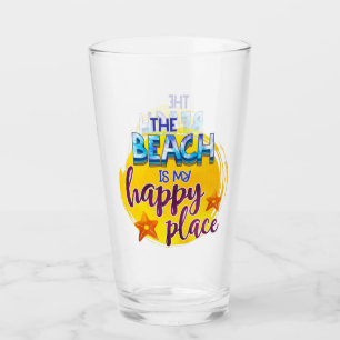 Verre La Plage Est Mon Endroit Heureux Citation Ocean Se