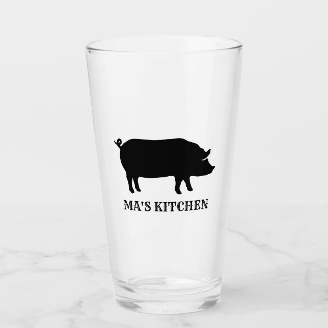 Verre La silhouette de porc a personnalisé | Barware (Devant)