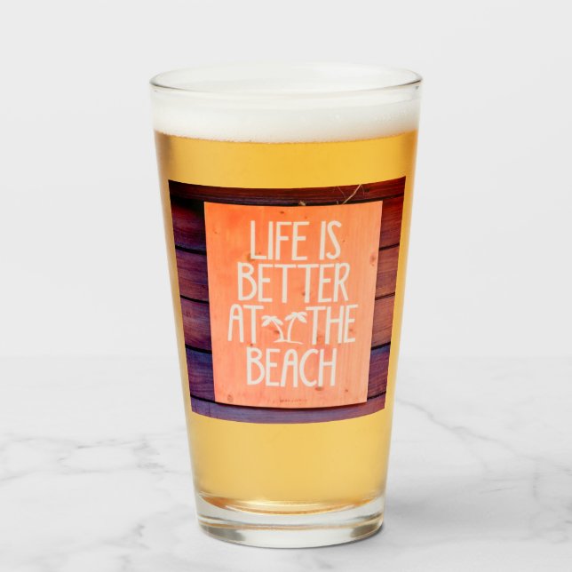 Verre La vie est meilleure à la plage (Devant (rempli))