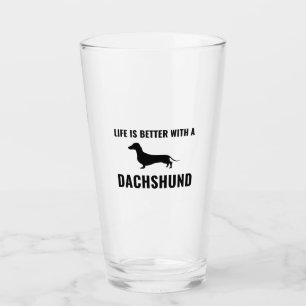 Verre La vie est meilleure avec un dachshund