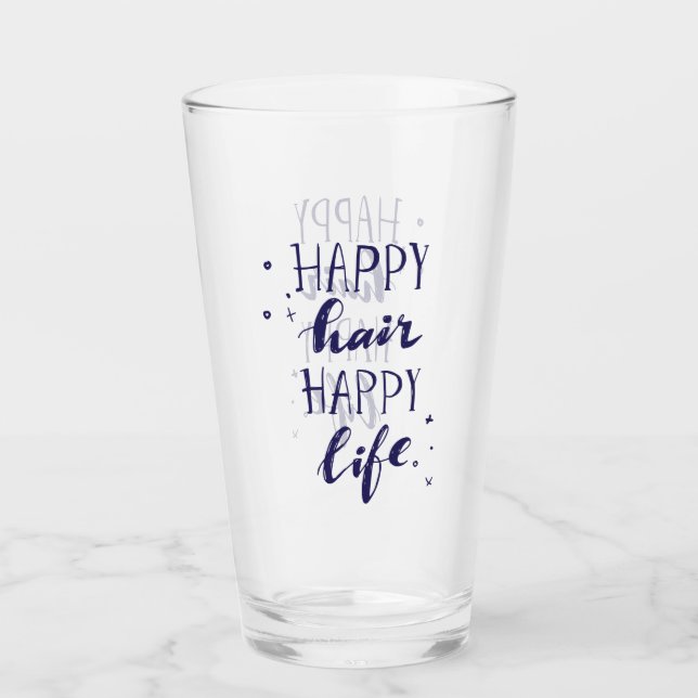 Verre La vie heureuse de cheveux heureux (Devant)